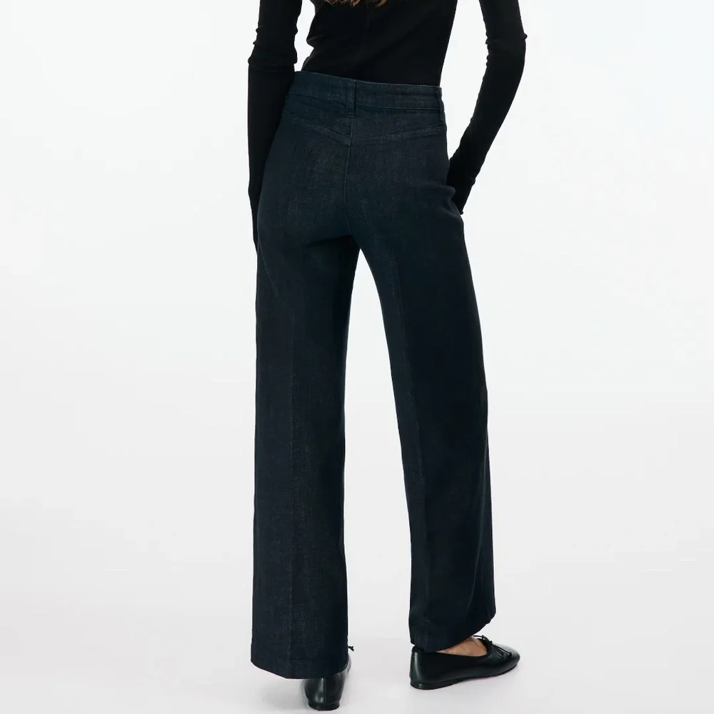 H&M High Waisted Wide Leg Ankle Jeans Size 14 - Picture 3 of 7